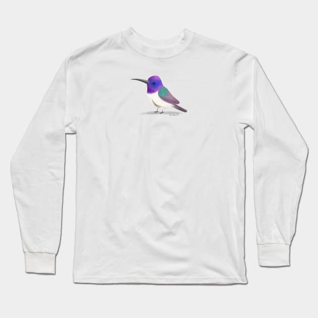 Ecuadorian Hillstar Hummingbird Long Sleeve T-Shirt by julianamotzko